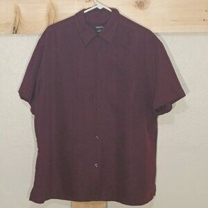 Men's Claiborne Button Down Long Sleeve Shirt, Red, Size XL